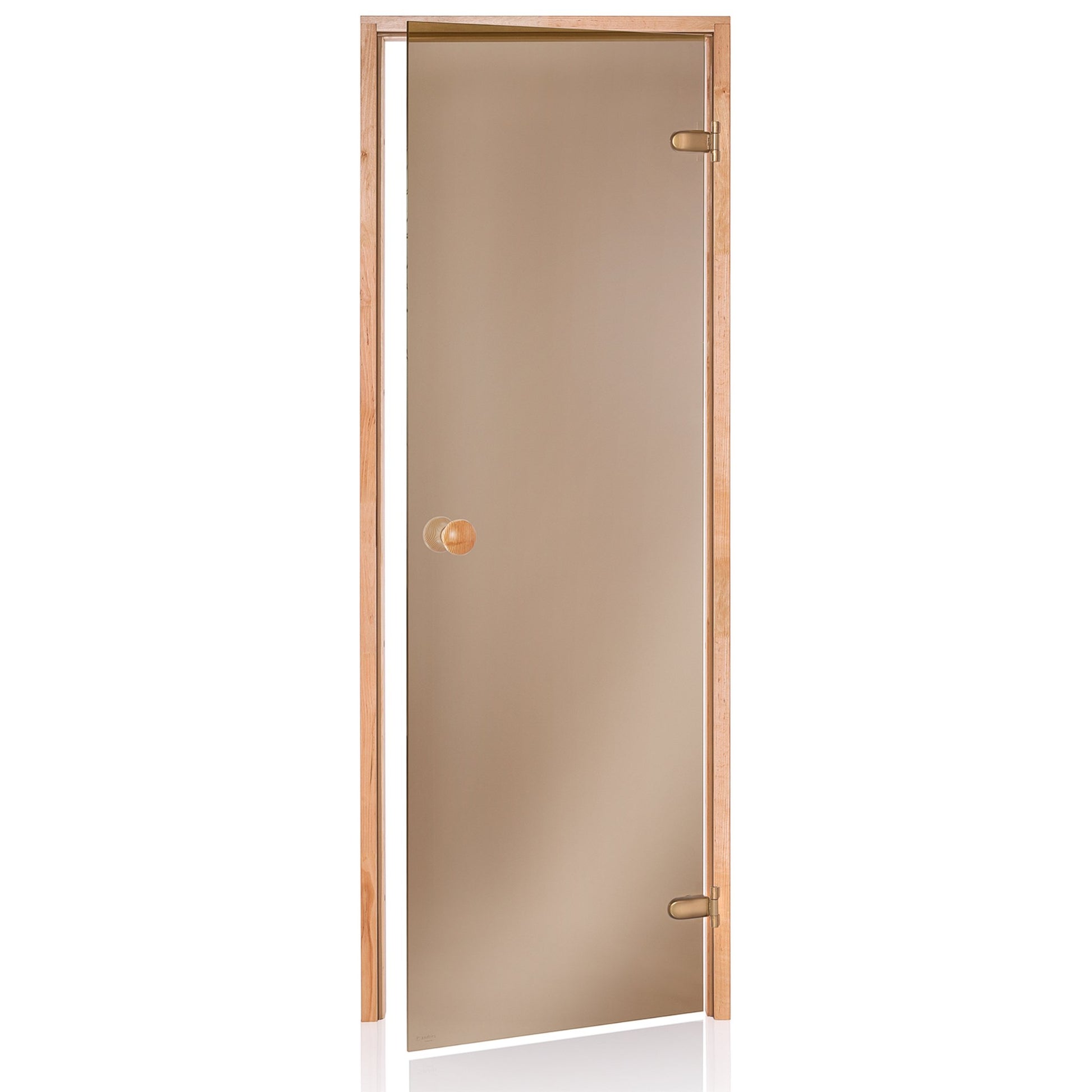 Bronze Glass Sauna Door with Alder Frame and Bronze Hinges (Standard) Glass Door | Finnmark Sauna