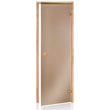 Bronze Glass Sauna Door with Alder Frame and Bronze Hinges (Standard)