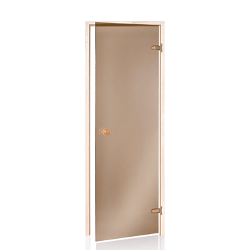 Bronze Glass Sauna Door with Aspen Frame and Bronze Hinges (Standard)