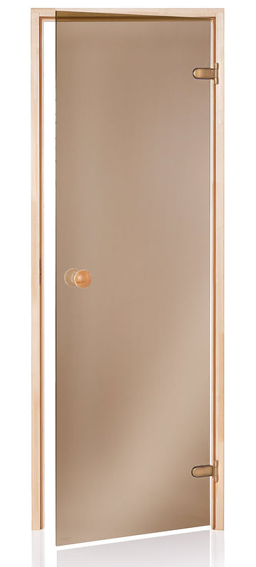 Bronze Glass Sauna Door with Pine Frame and Bronze Hinges (Standard)