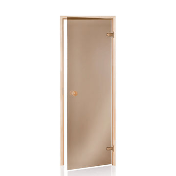 Bronze Glass Sauna Door with Pine Frame and Bronze Hinges (Standard)