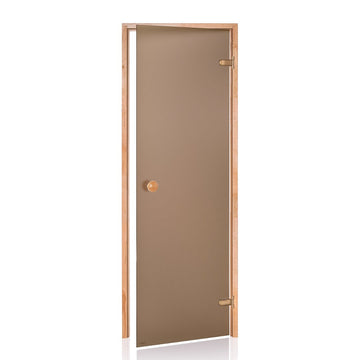 Bronze Glass Sauna Door with Thermo Aspen Frame and Bronze Hinges (Standard)