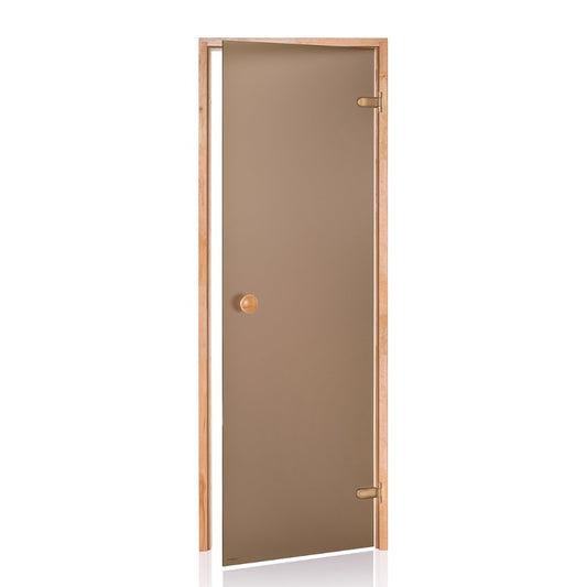 Bronze Glass Sauna Door with Thermo Aspen Frame and Bronze Hinges (Standard) Glass Door | Finnmark Sauna