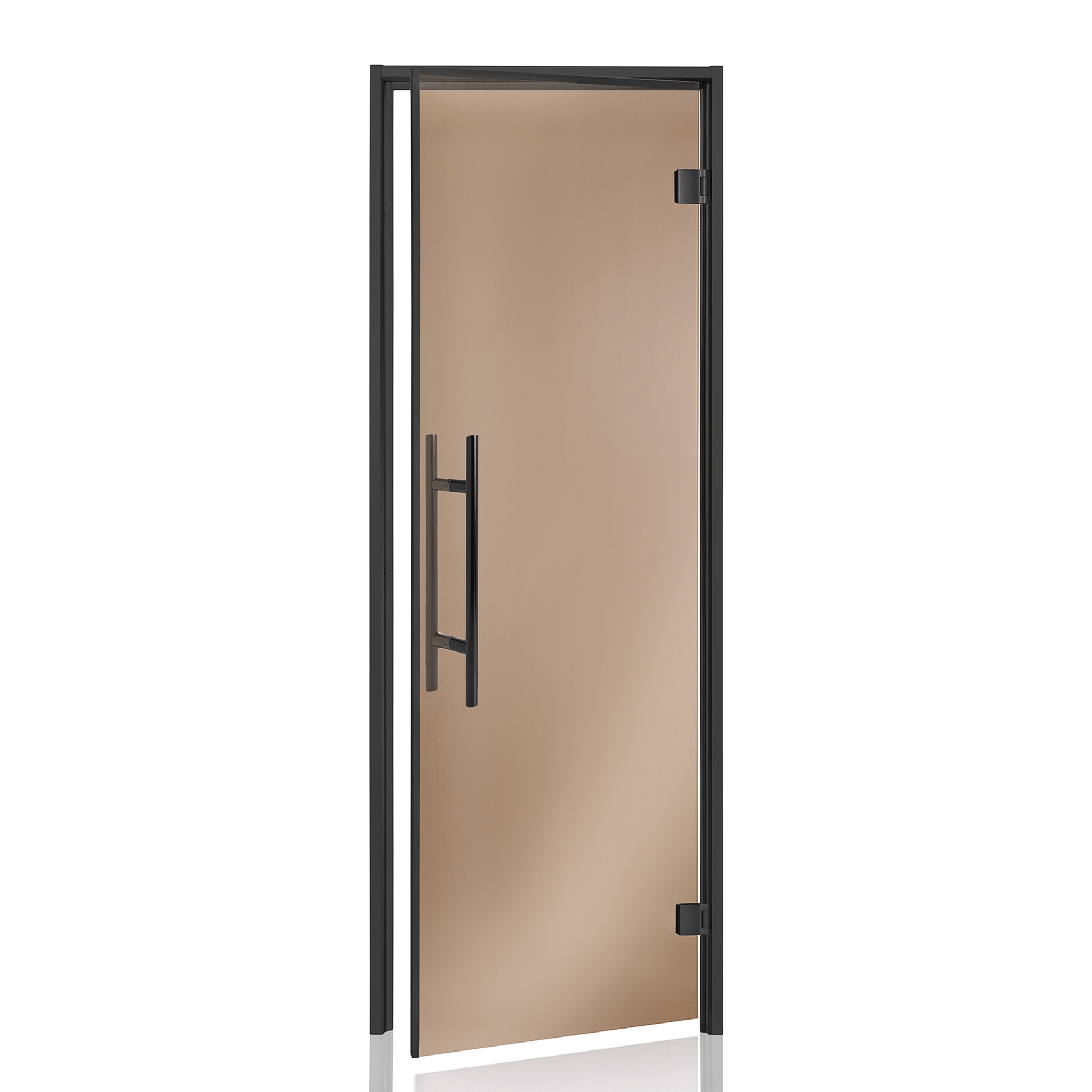 Bronze Glass Steam Room Door with Black Aluminium Frame Steam Room Door | Finnmark Sauna