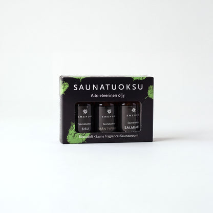Emendo Black Sauna Scent Set (3 x 10ml) gift box - hero front