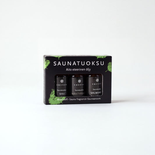 Emendo Black Sauna Scent Set (3 x 10ml) gift box - hero front