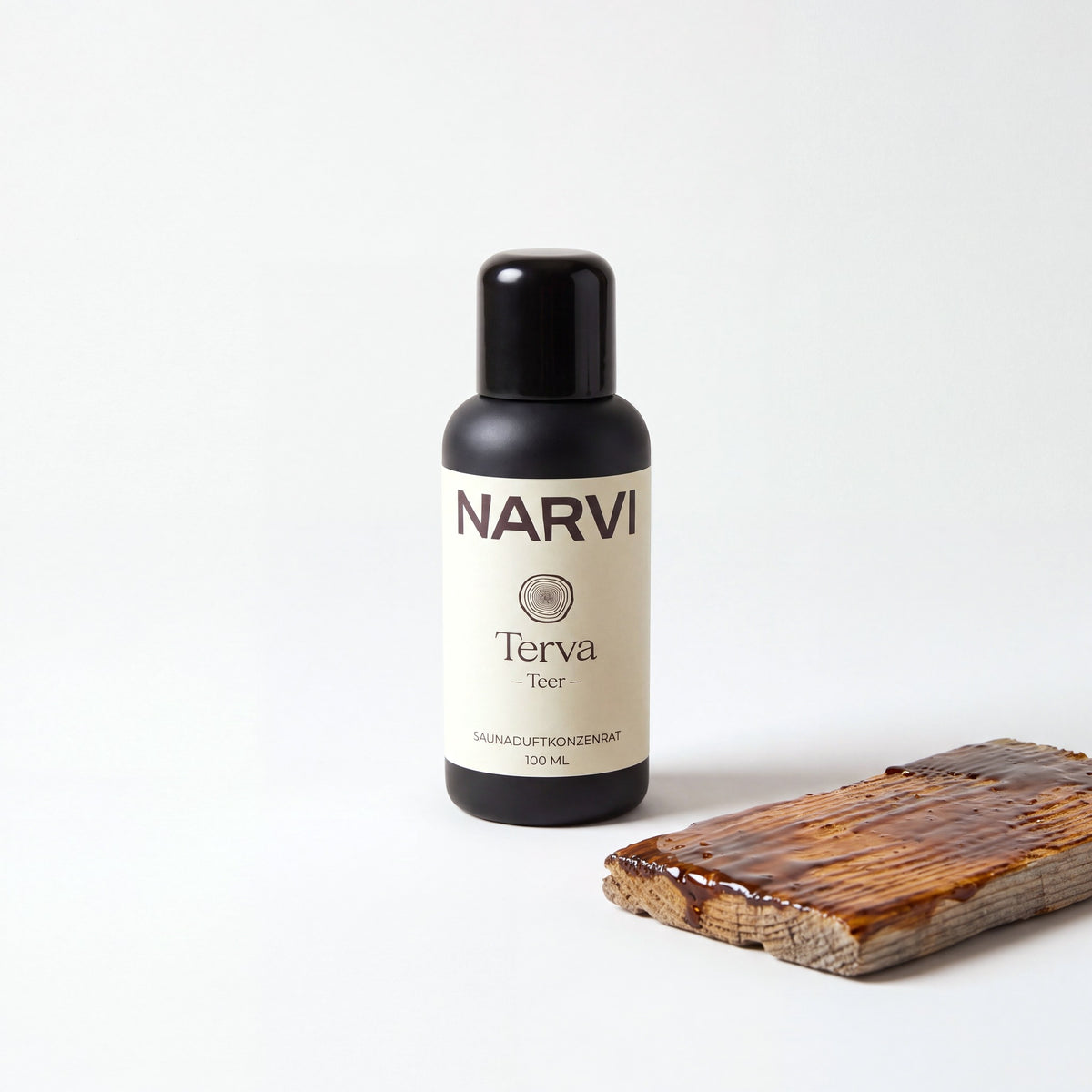 Tar Sauna Scent by Narvi (100ml) with tarred pine offcut