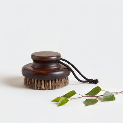 Rento Wooden Body Brush Dark Bamboo & Natural Hair with birch twig
