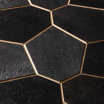 Decorative Black Abachi Yakisugi Wood Wall Panel - Hexagon (1 m²)