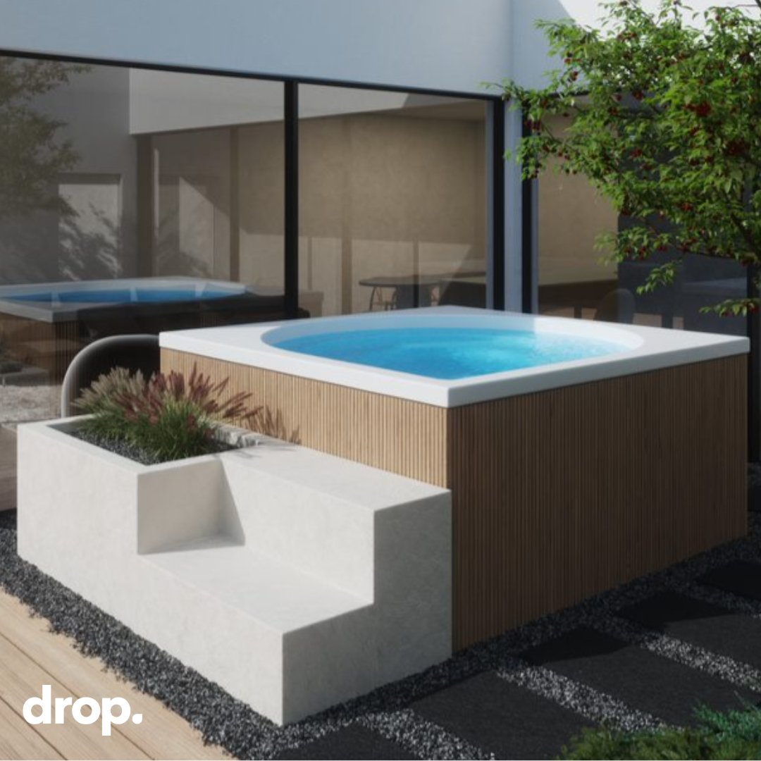 Drop Outdoor Hot Tub Accoya Skirting by Drop Spa Spa | Finnmark Sauna