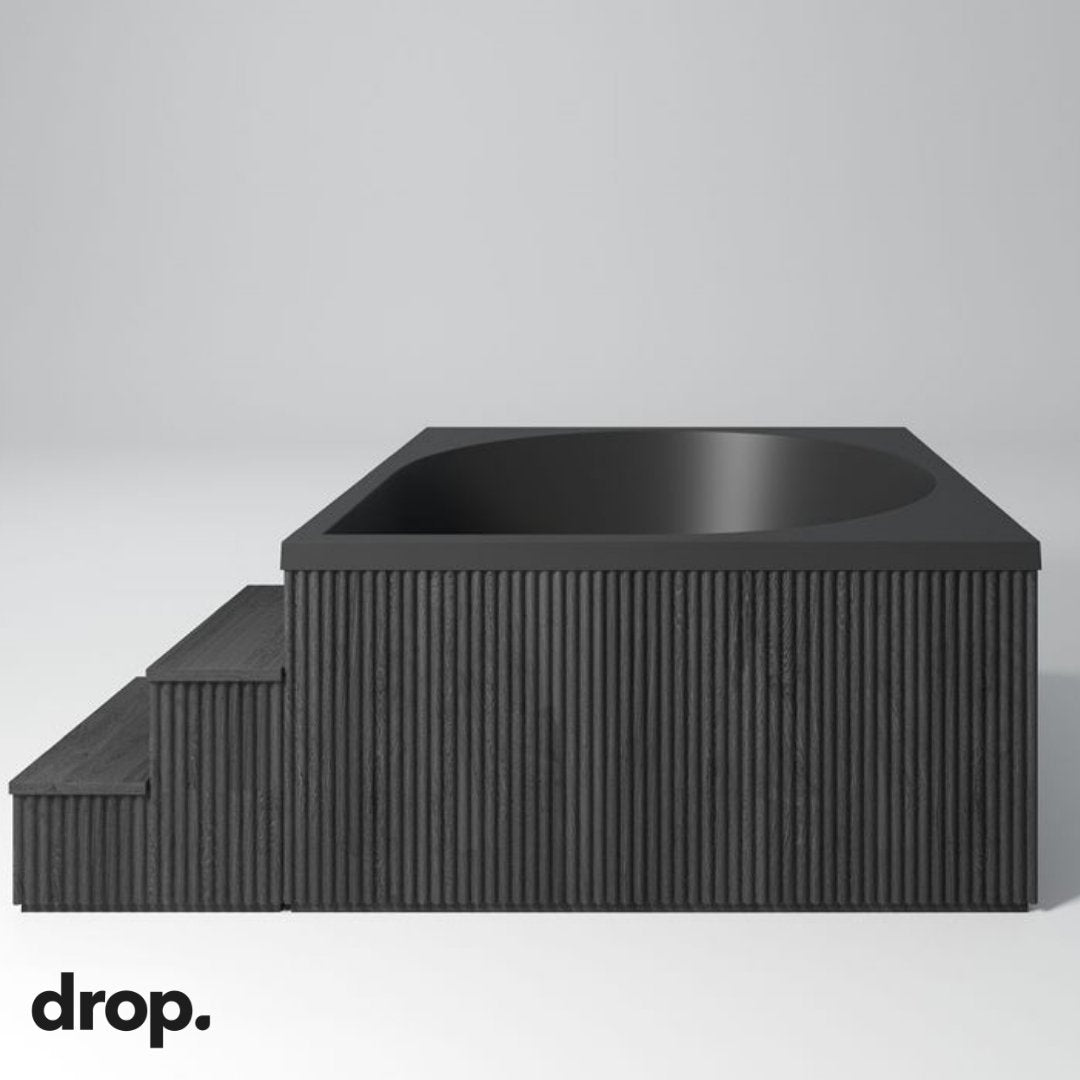 Drop Outdoor Hot Tub Black Timber Skirting by Drop Spa Spa | Finnmark Sauna