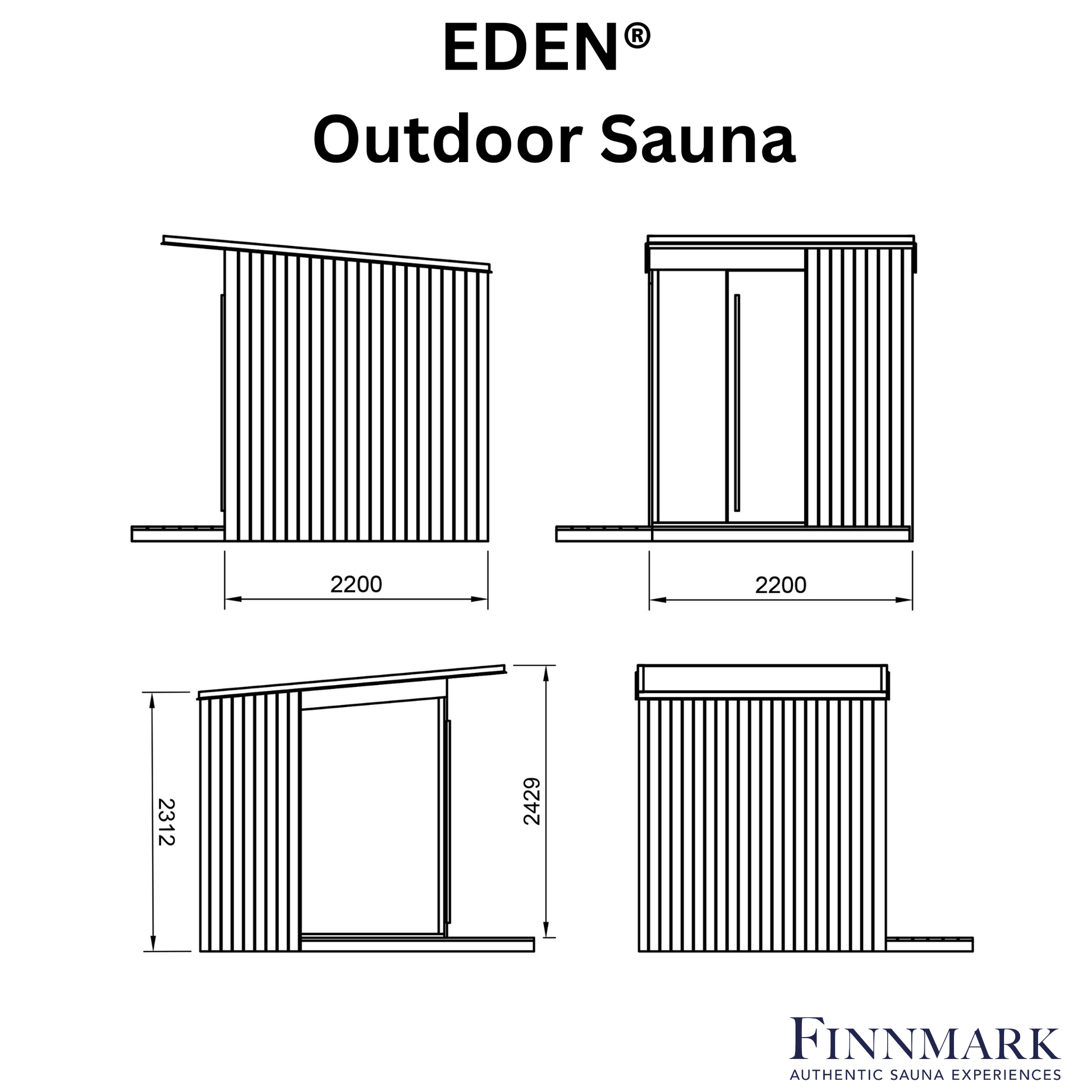 EDEN® Outdoor Sauna (5 - 6 Person) Modular Outdoor Sauna | Finnmark Sauna