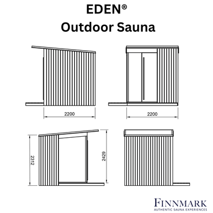 EDEN® Outdoor Sauna (5 - 6 Person) Modular Outdoor Sauna | Finnmark Sauna