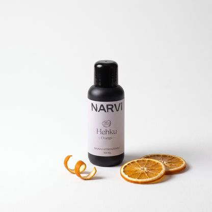 Orange Sauna Scent by Narvi (100ml) with dried orange slices and peel