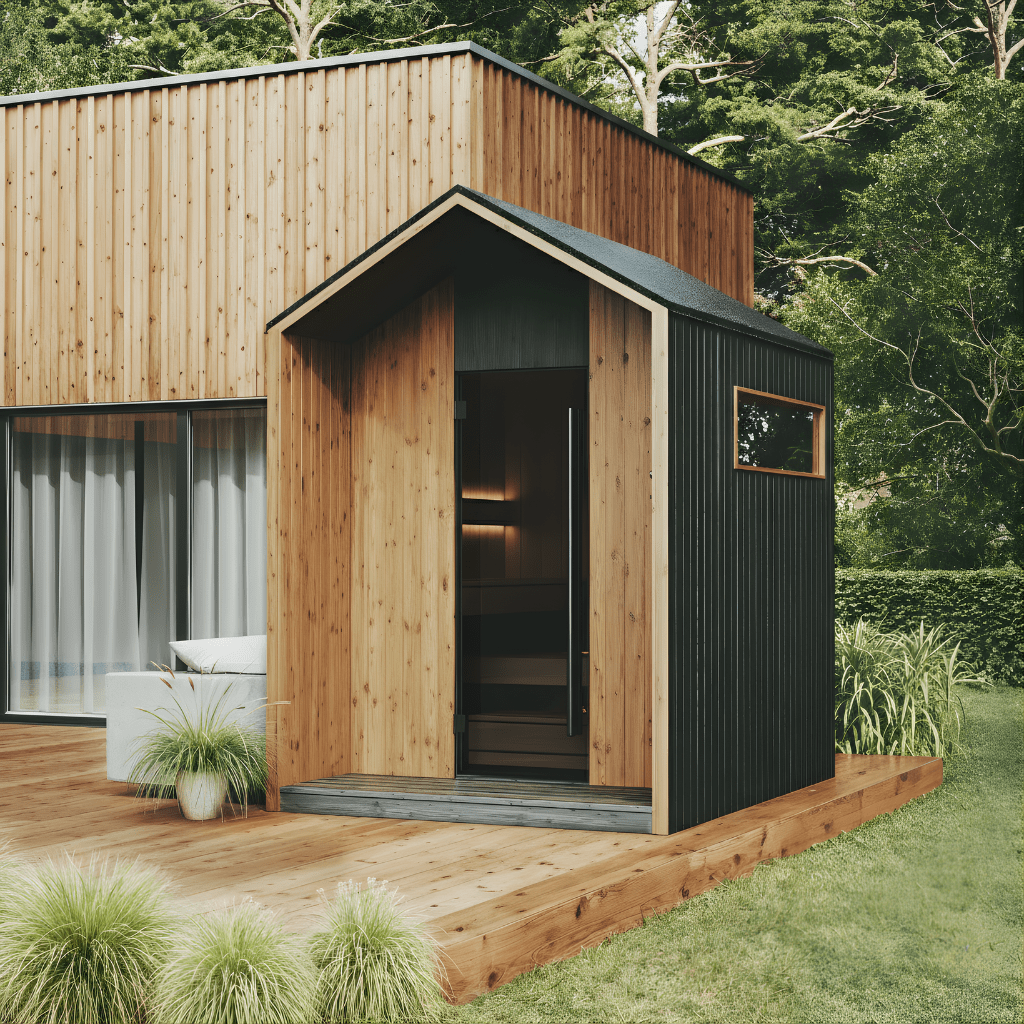 Finnmark AIRA® Black Outdoor Sauna (4 - 6 Person) Modular Outdoor Sauna | Finnmark Sauna