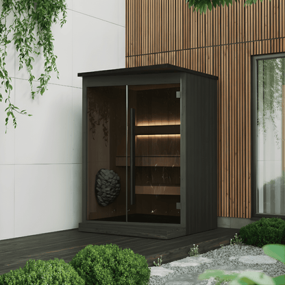 Finnmark EMBA® Black Outdoor Sauna (2 Person) Modular Outdoor Sauna | Finnmark Sauna