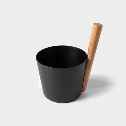 Rento 5l Anodised Aluminium Sauna Pail in Black - interior