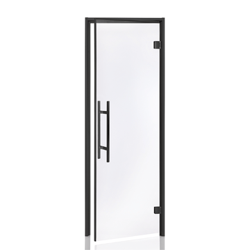 Glass Steam Room Door with Black Aluminium Frame (AU Lux / Left-Handed)