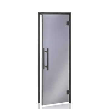 Glass Steam Room Door with Black Aluminium Frame (Benelux) Steam Room Door | Finnmark Sauna