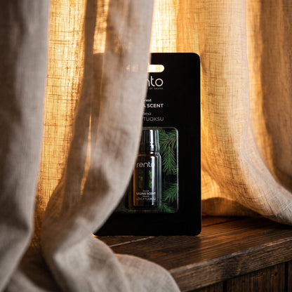 Rento Forest Sauna Scent 10ml Concentrate - lifestyle behind linen curtain