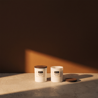 Birch Leaf Scented Candle (Koivikko) by Osmia - lifestyle in sunlight