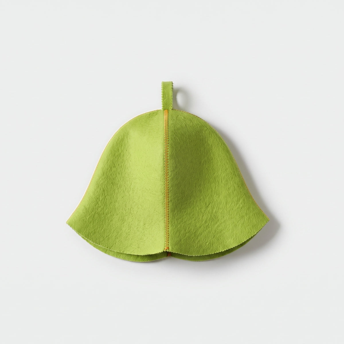 Traditional Lightweight Green Felt Sauna Hat - flat lay