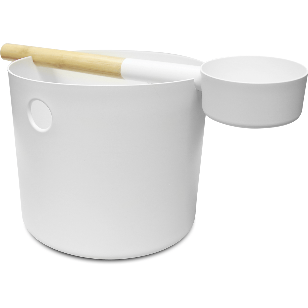 KOLO Sauna Bucket and Ladle Set White | Finnmark Sauna Sauna Accessories | Finnmark Sauna