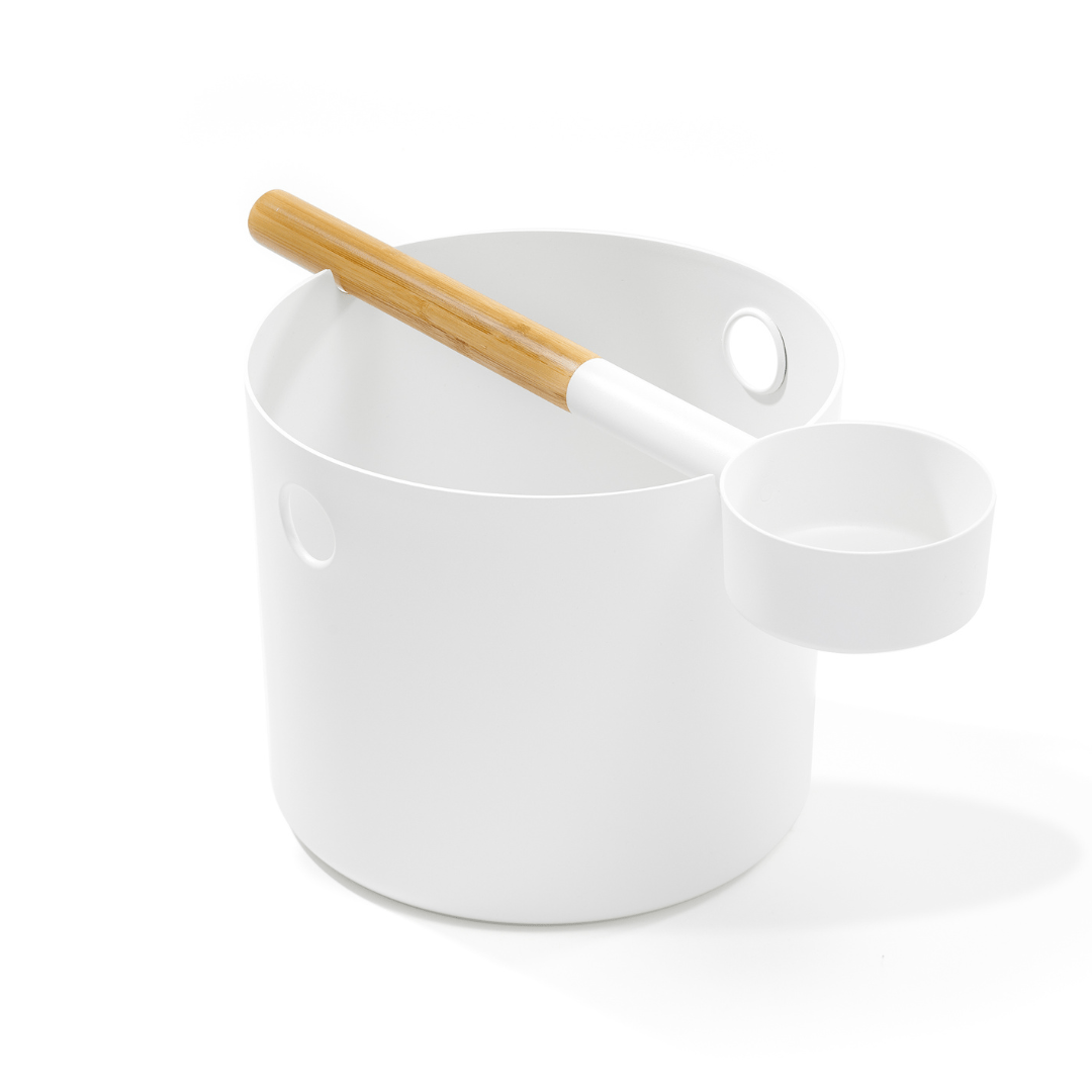 KOLO Sauna Bucket and Ladle Set White | Finnmark Sauna Sauna Accessories | Finnmark Sauna