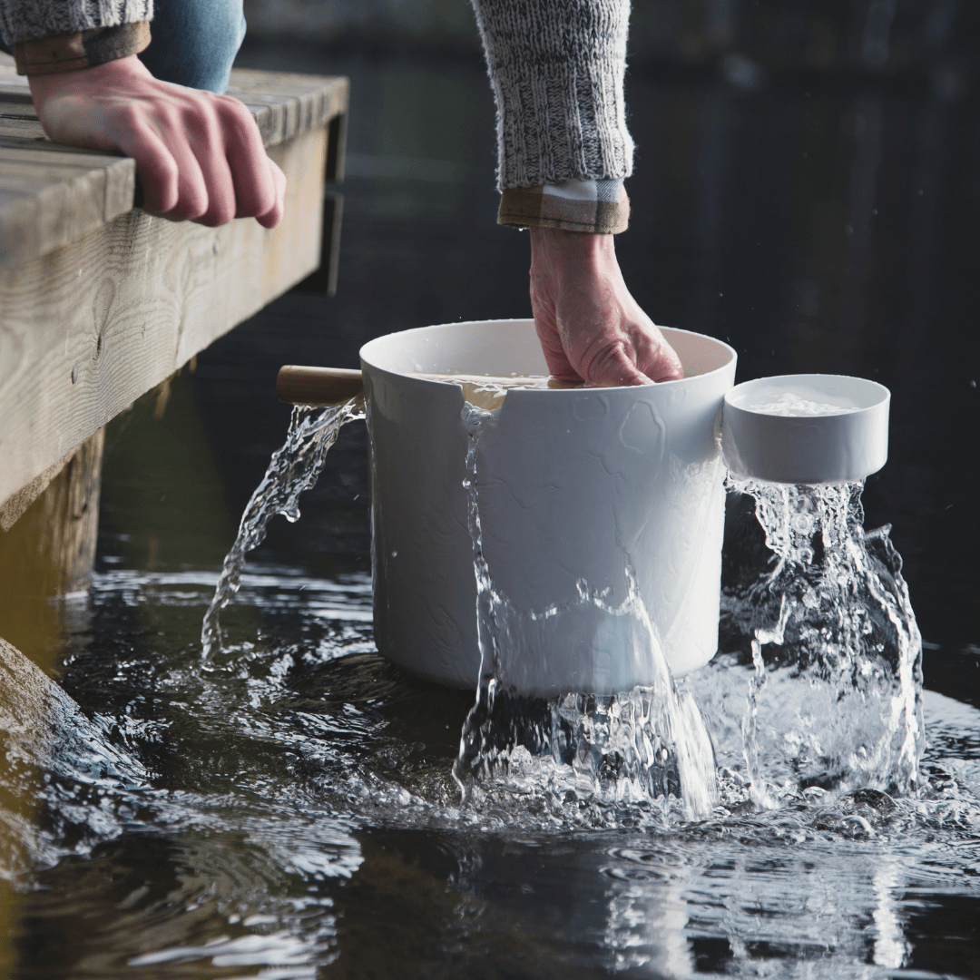 KOLO Sauna Bucket and Ladle Set White | Finnmark Sauna Sauna Accessories | Finnmark Sauna