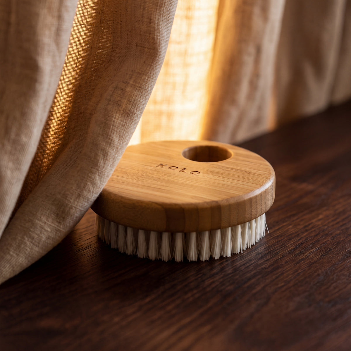 KOLO Bamboo Brush - lifestyle by linen curtain