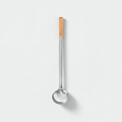 4Living Sauna Ladle Steel and Wood - flat lay