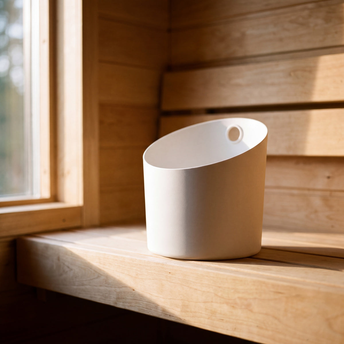 KOLO Sauna Bucket White - in the sauna