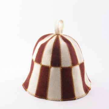 Sauna Hat CELL Brown/White (Wool Felt)