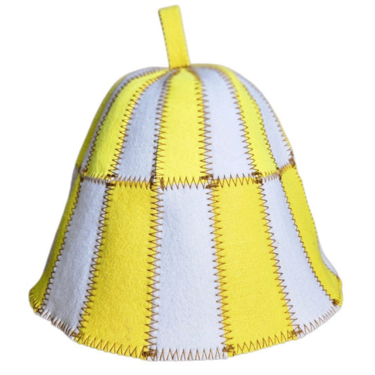 Sauna Hat Yellow/White (Polyester Felt)