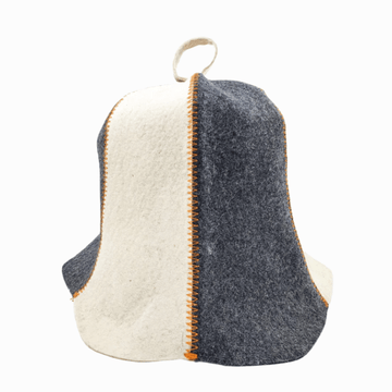 Sauna Hat COMBI Grey/White (Wool Felt)