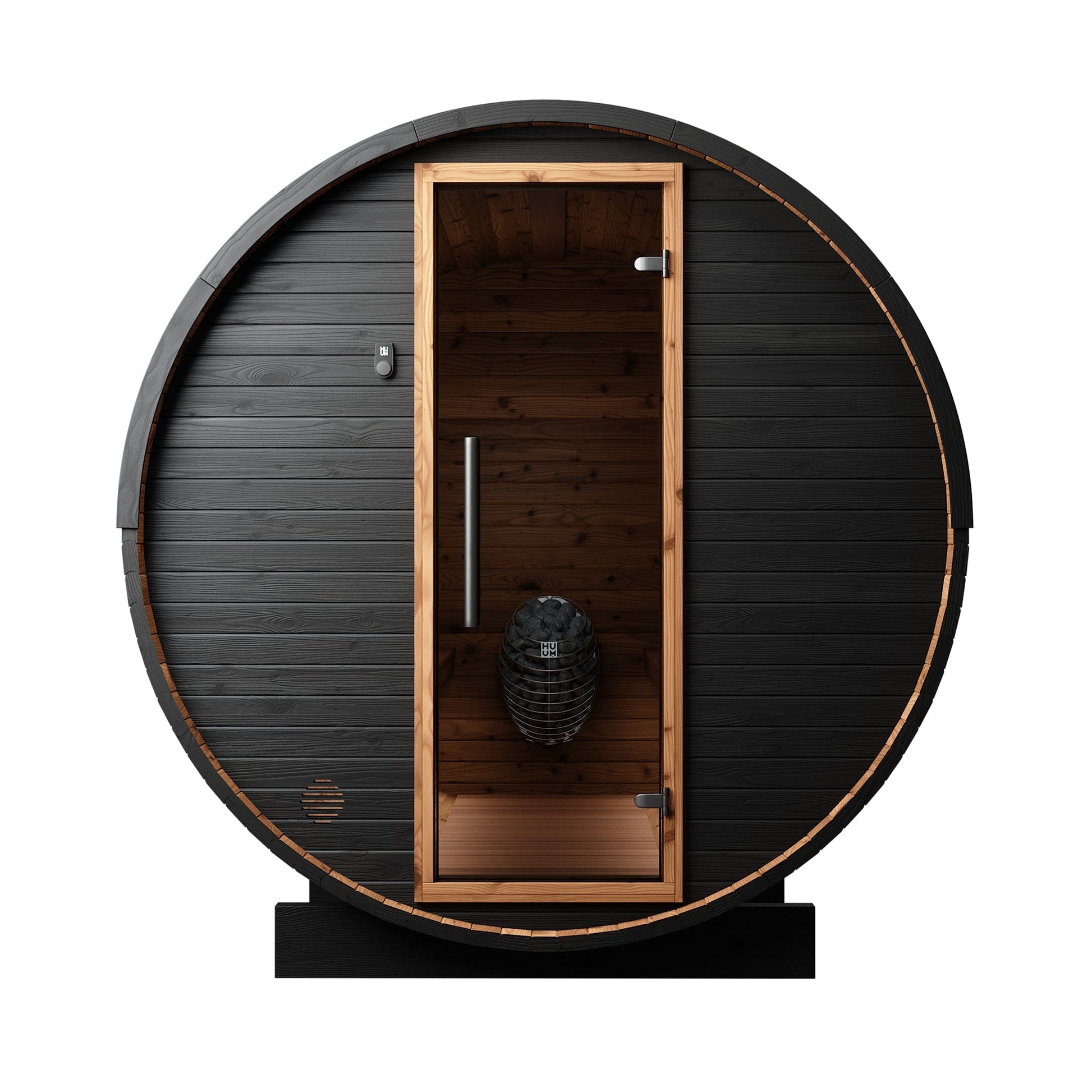 Large Wood Barrel Sauna (6-8 Person) in Black