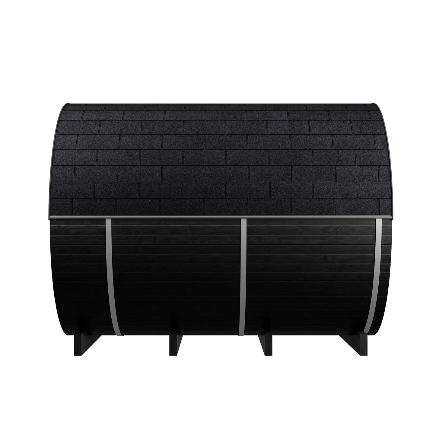 Large Wood Barrel Sauna (6-8 Person) in Black
