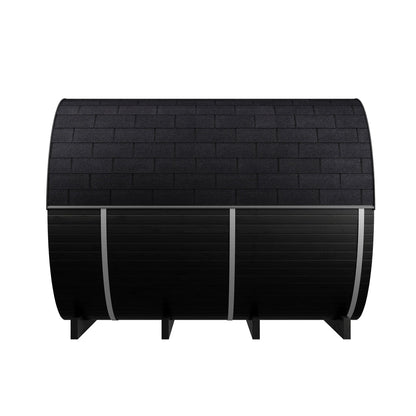 Large Wood Barrel Sauna (6-8 Person) in Black