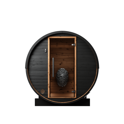 Micro Wood Barrel Sauna (2 Person) in Black