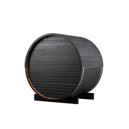 Micro Wood Barrel Sauna (2 Person) in Black