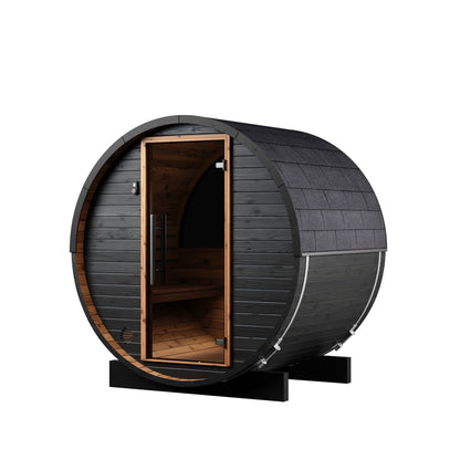 Micro Wood Barrel Sauna (2 Person) in Black