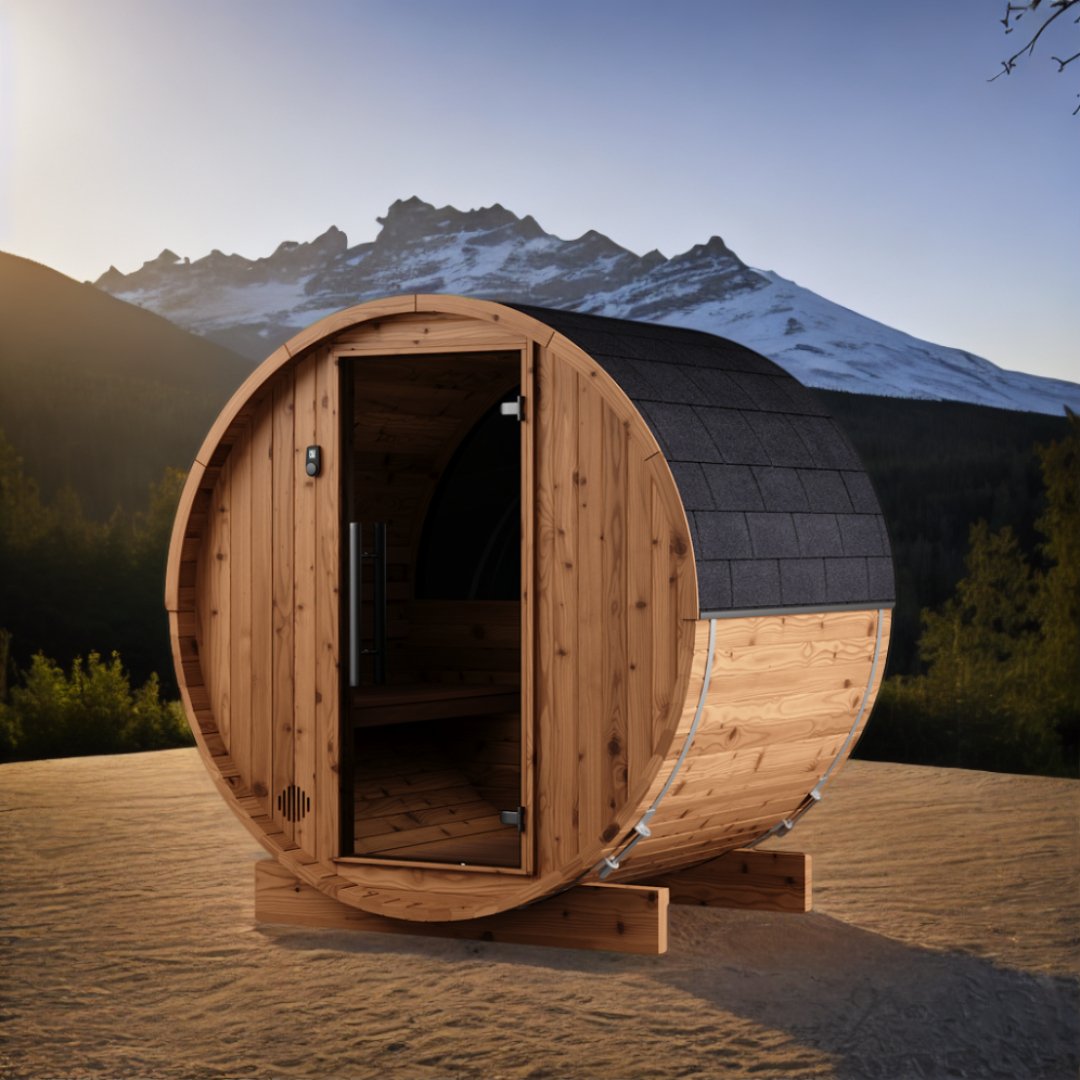 Thermo Wood Barrel Sauna - Micro (L: 150 & ø: 190 cm) Barrel Sauna | Finnmark Sauna