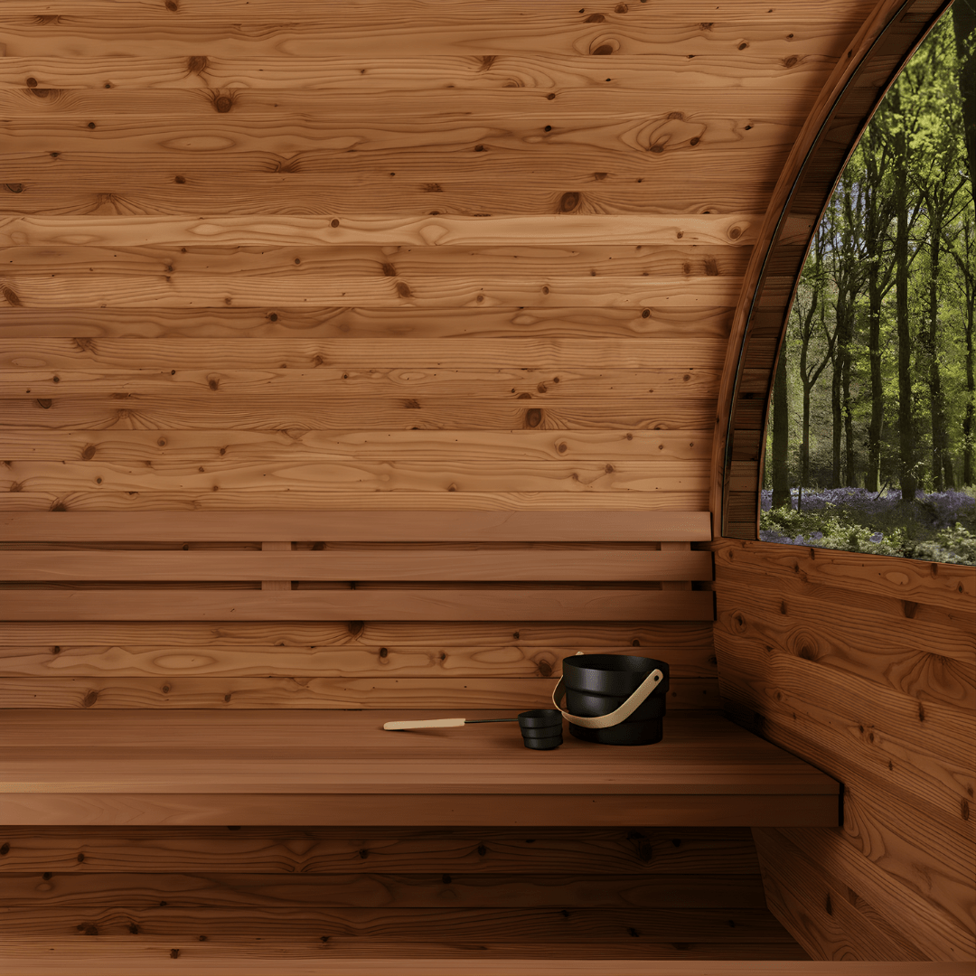 Thermo Wood Barrel Sauna with Window - Large (6 - 8 Person) Barrel Sauna | Finnmark Sauna