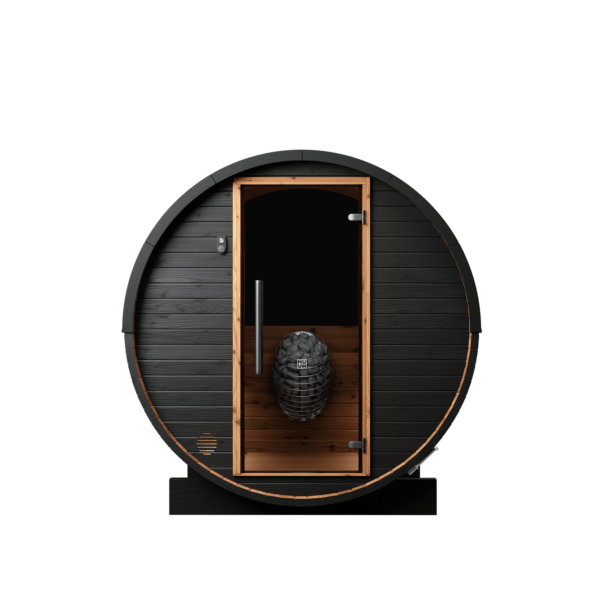 Micro Wood Barrel Sauna with Window (2 Person) in Black
