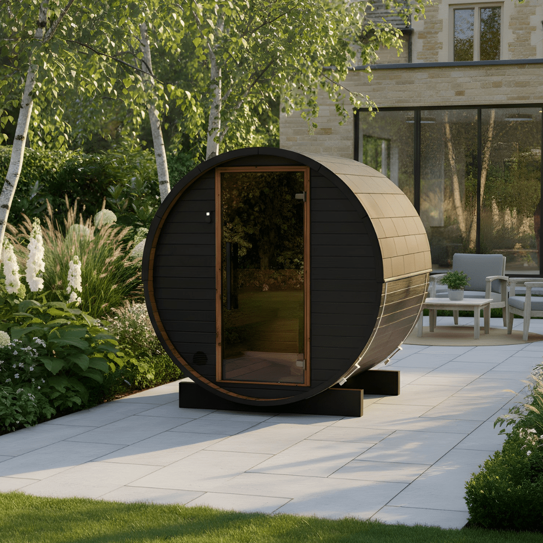 Micro Wood Barrel Sauna (2 Person) in Black