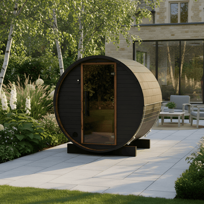 Micro Wood Barrel Sauna (2 Person) in Black