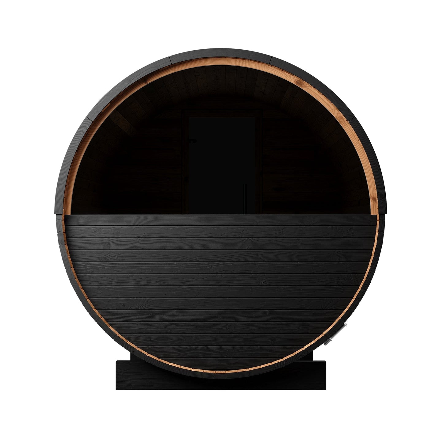 Wood Barrel Sauna with Window & Changing Room (2-4 Person) in Black