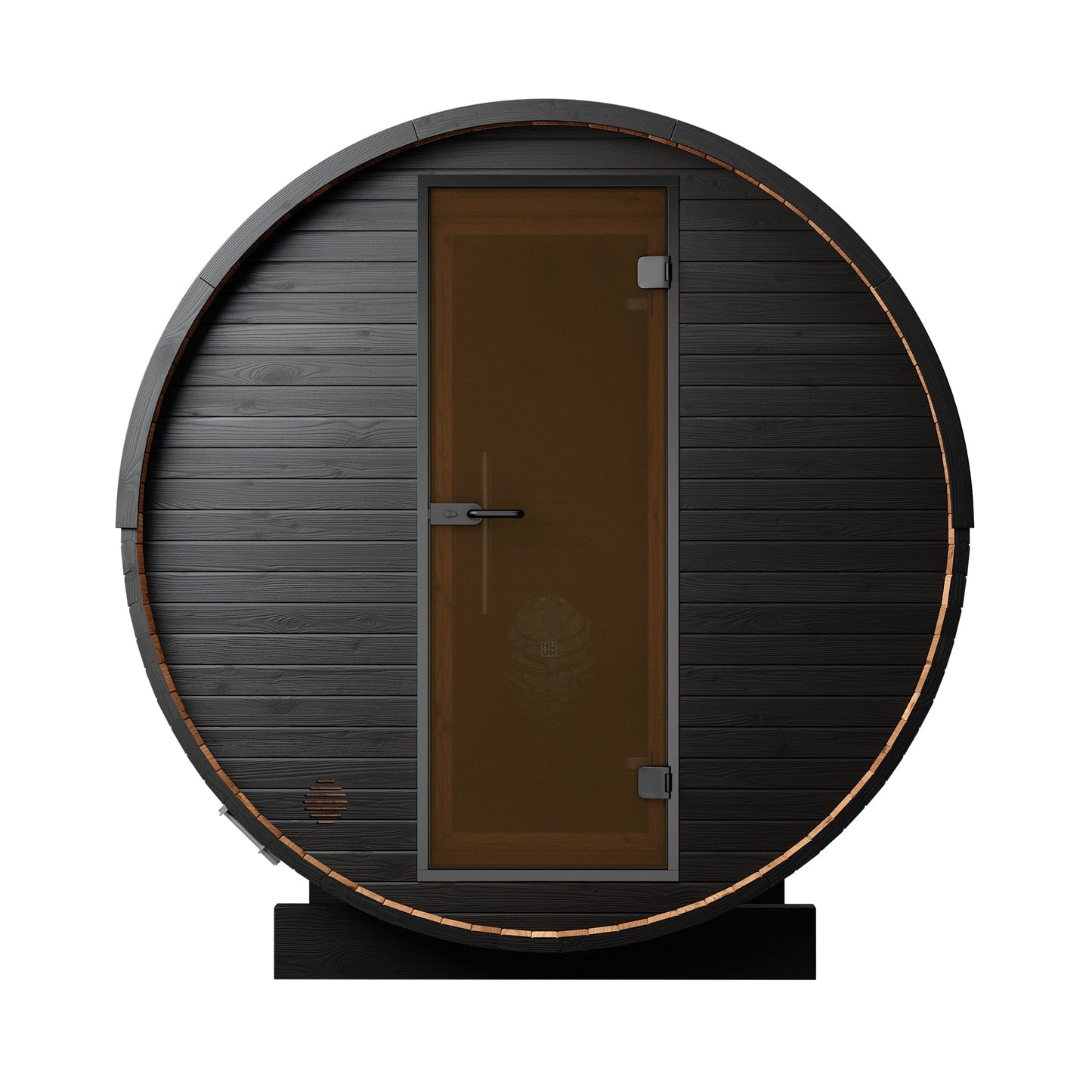Wood Barrel Sauna with Window & Changing Room (2-4 Person) in Black