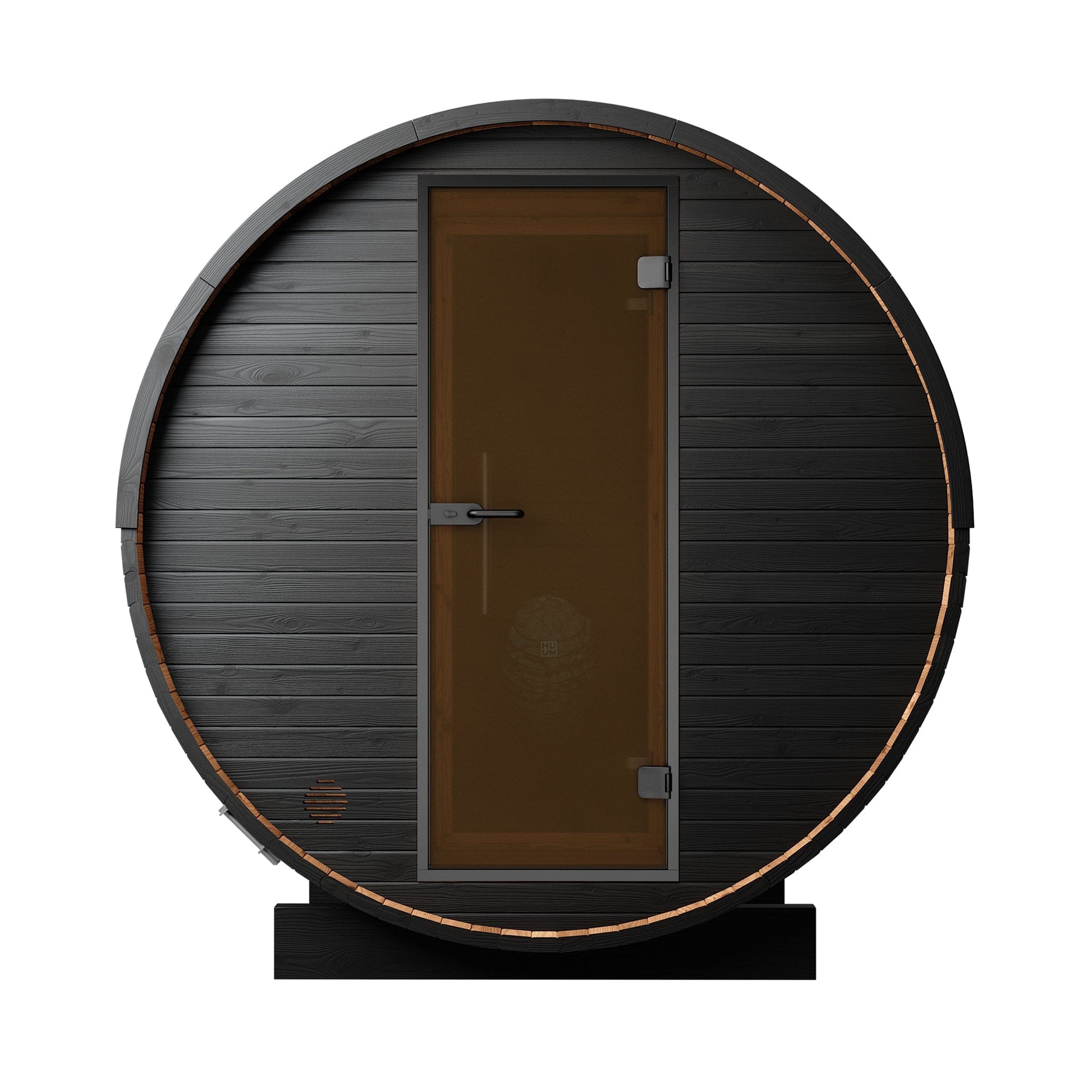 Wood Barrel Sauna with Window & Changing Room (2-4 Person) in Black