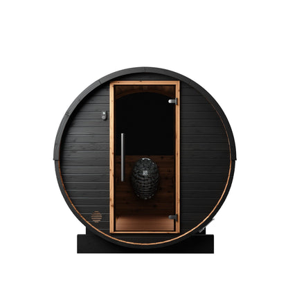 Small Wood Barrel Sauna (2-4 Person) in Black